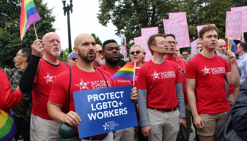 PFAW and Allies #RiseUpOct8 and Rally Outside SCOTUS Building to Protect LGBTQ+ Workers
