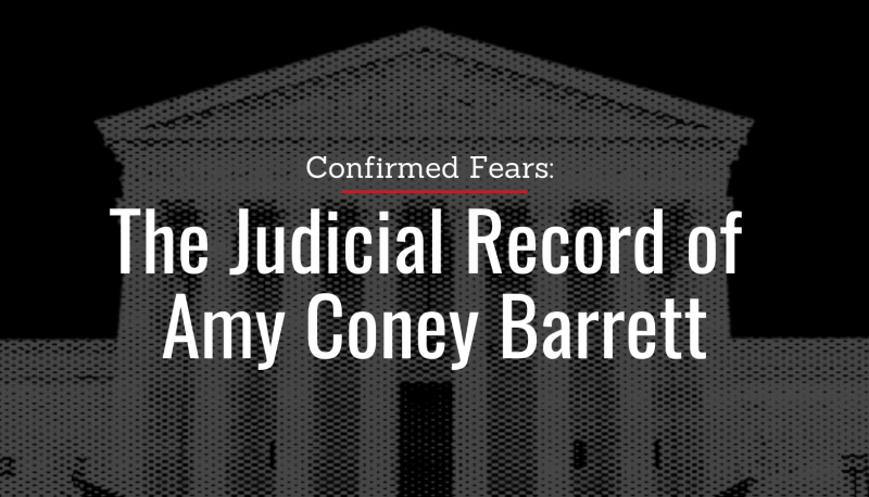 Image for Confirmed Fears: The Judicial Record of Amy Coney Barrett
