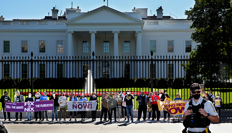 Image for Lifting Up Our Voices for Voting Rights: People For, Clergy, and Alyssa Milano Protest at White House
