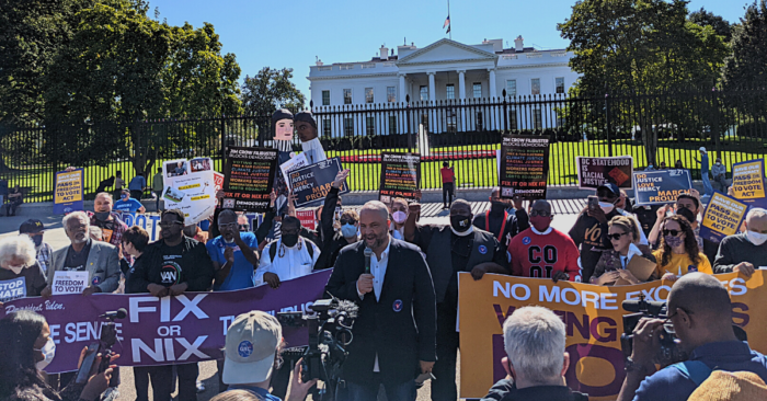 People For President Ben Jealous returned to risk arrest for voting rights in front of the White House on October 19, 2021.