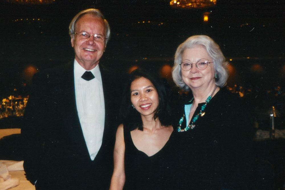 Na Eng pictured with Bill and Judith Moyers