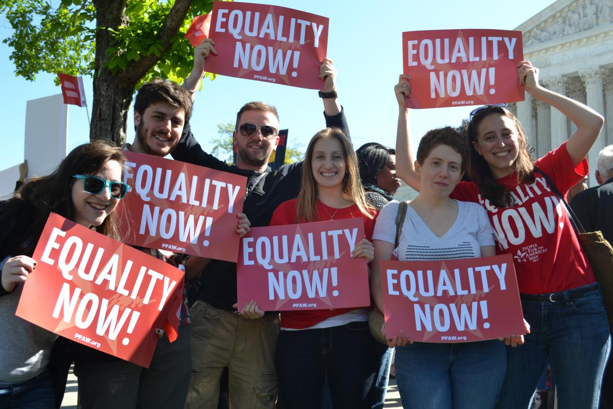 PFAW Foundation Rallies at the Supreme Court for Marriage Equality, Group 1