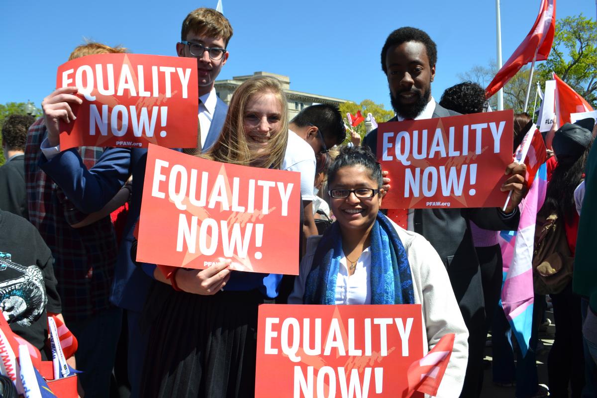 PFAW Foundation Rallies at the Supreme Court for Marriage Equality, Group 2